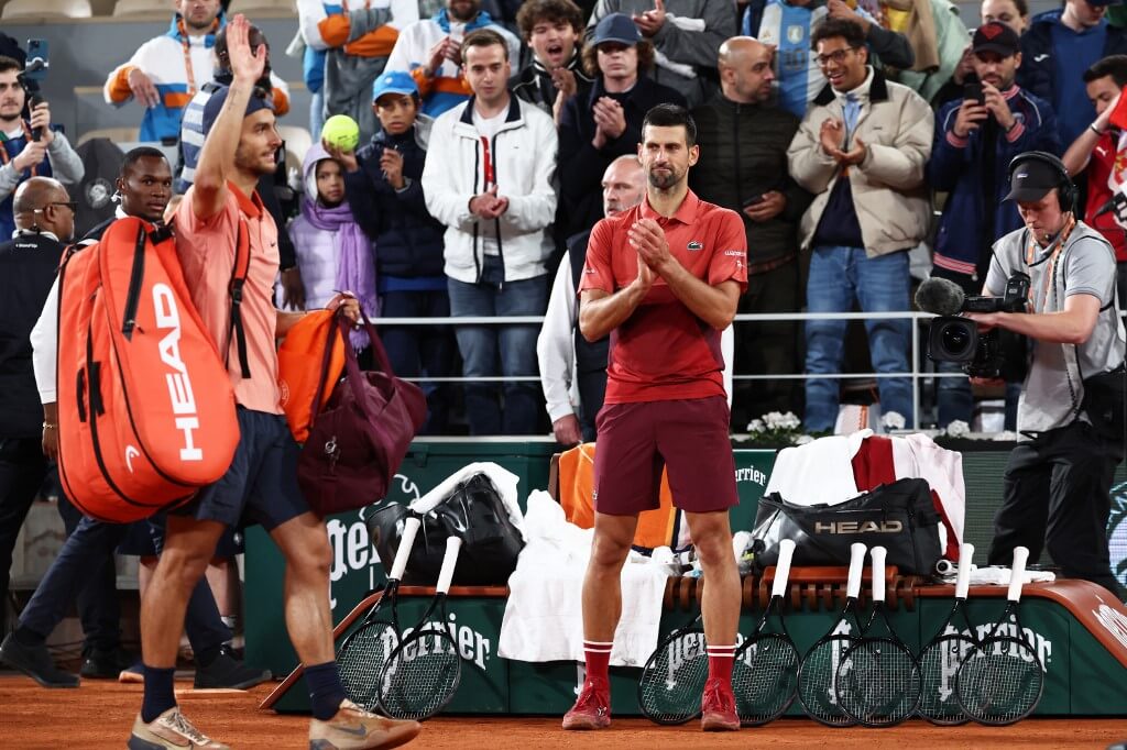 Djokovic slog Musetti i Franska öppna.